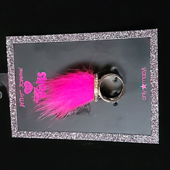New! BETSEY JOHNSON Macy's Hot Pink Trolls Ring. Size 7.5 - Picture 4 of 10